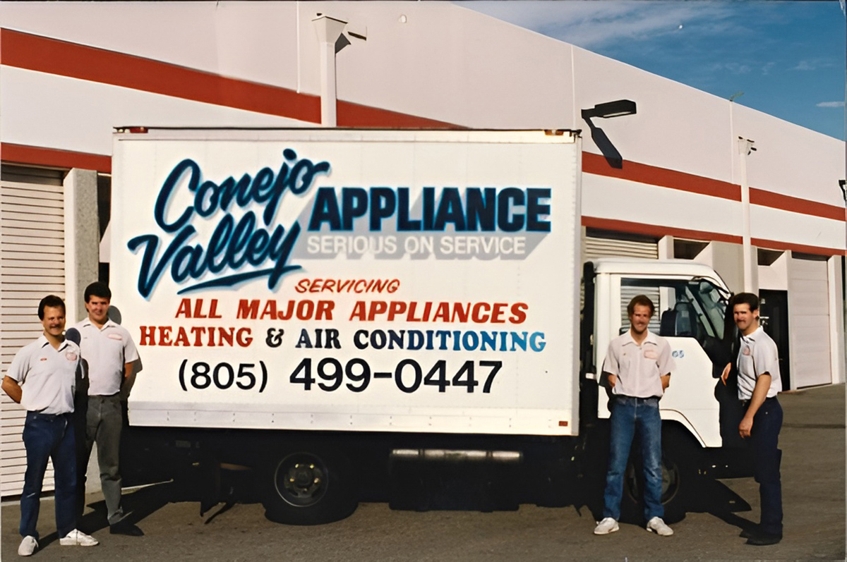 Wally Dickey's Conejo Valley Appliance, Heating & Air Conditioning truck in the 1970s