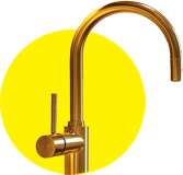 Gold kitchen sink faucet with lever handle